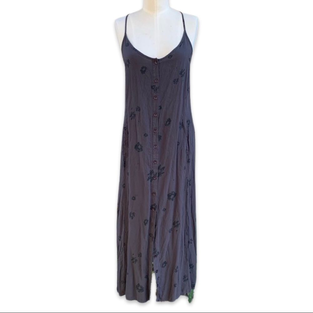 OBEY No. 89 Adjustable Button-Down Maxi Dress with Pockets Black Size XS